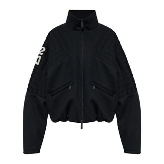Dsquared2 Gewatteerde jas met geborduurd logo - Dames - Sweatshirts & Hoodies - Zwart - Maat: M Leer