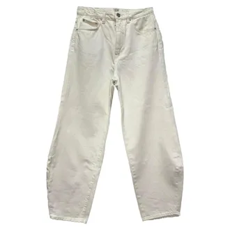 Toteme Barrel-Leg Jeans in White Cotton