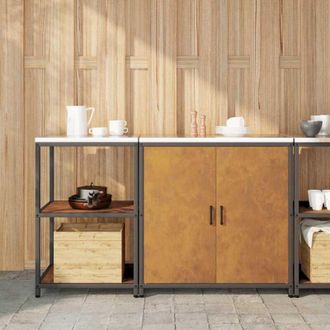 vidaXL Juego De Almacenamiento De Cocina Hattem 2 Pcs Oxidado Acero Vidaxl