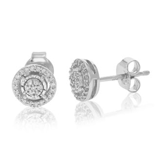 Vir Jewels 1/6 cttw Lab Grown Diamond Composite Earrings in Sterling Silver With Push Backs For Women