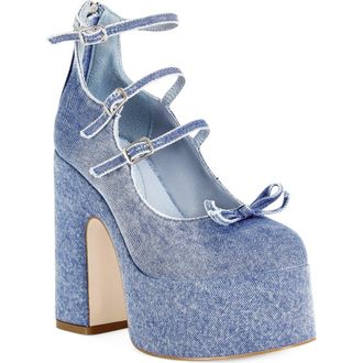 Azalea Wang Sprout Platform Pump in Denim at Nordstrom, Size 6.5
