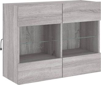 vidaXL Vidaxl - tv Wall Cabinet with led Lights Grey Sonoma 78.5x30x60.5 cm