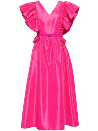 Saiid Kobeisy ruffled taffeta midi dress - Pink