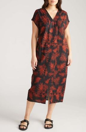 Universal Standard Cabana Linen Blend Caftan Dress in Bohem Print at Nordstrom, Size 2Xl