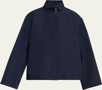 Lafayette 148 New York Funnel-Neck Cavalry Twill Jacket