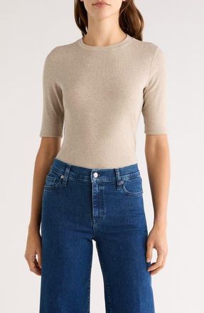 Frame Denim The Heather Stretch Modal Rib Top in Tabby Heather at Nordstrom, Size X-Small