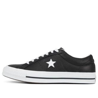 Converse Leather One Star Low Top Black White 163385C