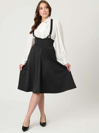 Unique Vintage 1950s Suspender Swing Skirt in Black at Nordstrom, Size X-Small