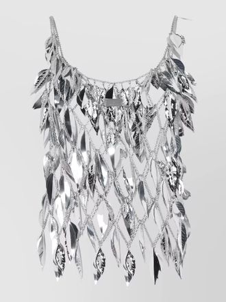 Paco Rabanne chainmail top leaf motif straps