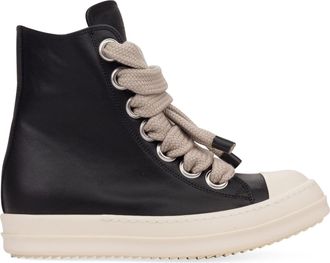 Rick Owens Black Leather Jumbolace Sneaker