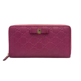 Gucci Pink Leather Long Wallet (Bi-Fold) (Pre-Owned)
