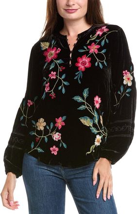Johnny Was Velvet Estate Silk-Blend Blouse