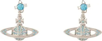 Vivienne Westwood Accessoires, Dames, Grijs, ONE Size, Mini Bas Relief Drop Oorbellen