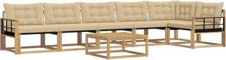 vidaXL Conjunto De Sof&aacute;s De Exterior 7 Uds. Y Beige Vidaxl