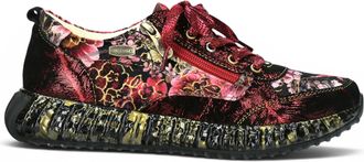 Laura Vita Laura Vita Goth Victoriaans Bloemenrood Leren Sneaker Sneaker voor vrouwen - Burton-43