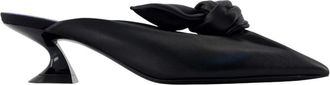 Lanvin Midnight Step Bow Mule - Dames - Muiltjes - Zwart - 39 EU - Leer - Schoenen