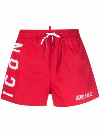 Dsquared2 Zwembroek met logoprint - Rood