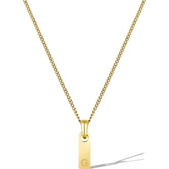 Vincero Mens Initial Pendant Necklace in Gold - G at Nordstrom