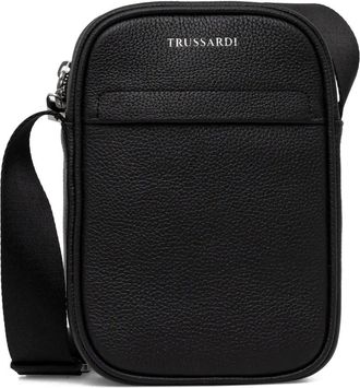 Trussardi Borsa messenger in pelle zigrinata - Nero