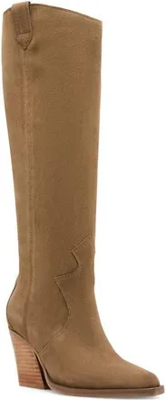 Blondo Opal Waterproof Leather Knee High Boot in Taupe Suede at Nordstrom, Size 6.5