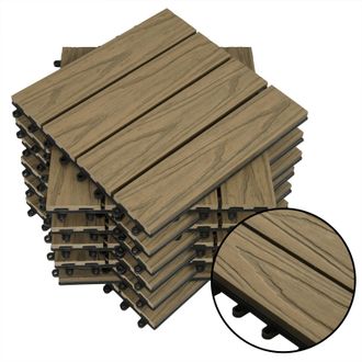 Woltu Woltu 11x Suelo De Wpc Baldosas De Madera Exterior Para Porche Patios Jardin 30 X 30 Cm 1m&sup2; Suelo De Exterior Compuesta Azulejos Baldosas De Wpc Para 