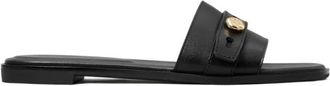 Tory Burch Romy Slide - Dames - Sandalen - Zwart - 36 EU - Leer - Schoenen