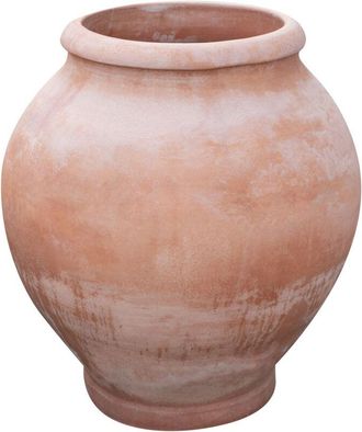Biscottini International Jarr&oacute;n Toscano De Terracota 84x70x70 Cm Macetero Alto De Exterior Jardinera De Jard&iacute;n Made In Italy Florero Liso De Terracota