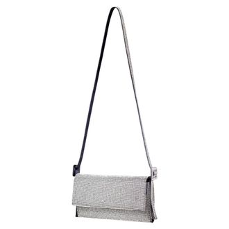 Benedetta Bruzziches Vittissima La Grande Bag - The World Is Not Enough - Dames - Schoudertassen - Grijs - ONE Size - Satijn - Tassen
