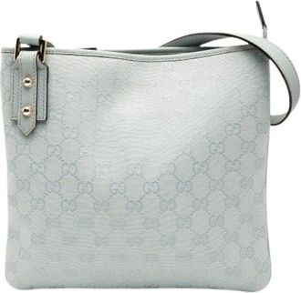 Gucci Pre-owned Cross Body Bags, female, Blue, Size: ONE SIZE Pre-owned Canvas Crossbody Bag
