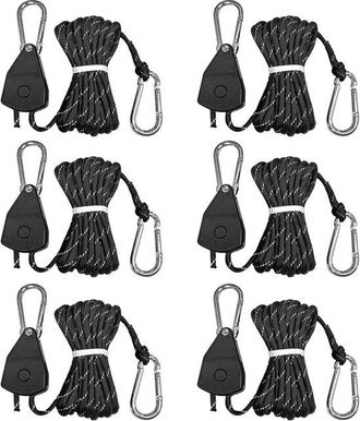 OEM Tensor De Cuerda De 6 Piezas Con Rodillos, Tensor De Paracord Robusto, Aprox. 4 Metros, Trinquete, Paracord Reflectante, Trinquete Ajustable