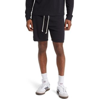 Threads 4 Thought Garrett Drawstring Fleece Shorts in Black at Nordstrom, Size Xx-Large