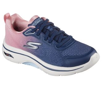 Skechers Womens Go Walk Arch Fit 2.0 Meredith Sneaker, Navy Textile/Pink Trim, 5.5 UK