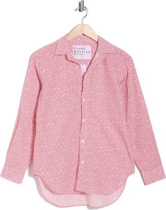 Frank & Eileen Classic Fit Cotton Button-Up Shirt in Small Red Flowers at Nordstrom Rack, Size Xx-Small