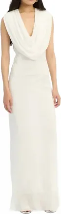 Rotate Maxi Waterfall Dress In White