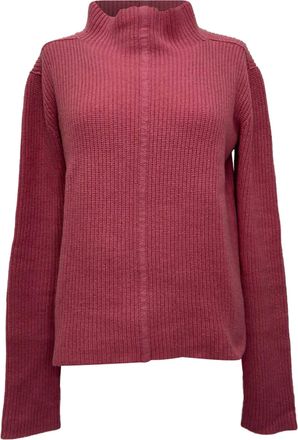 Rick Owens Maglia Ribbed Turtleneck Sweater in Pink Cashmere