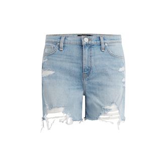 Hudson Womens Hudson Devon Cut-Off Shorts Blue Denim Destructed Streetwear JZZ354
