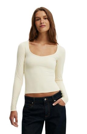 Cotton On Womens Hold Me Long Sleeve in Vanilla Glow at Nordstrom, Size Xx-Small