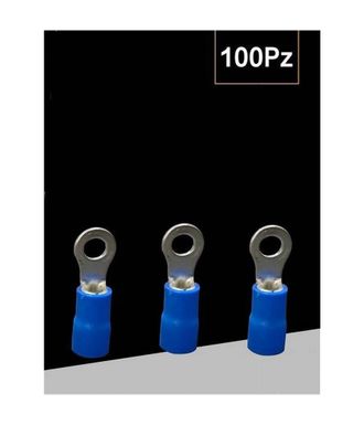 Trade Shop Trade Shop - Juego 100 Piezas Terminales Aislados Para Cables De 4 A 6 Mm&sup2; M6 Rv5.5-6 - Azul