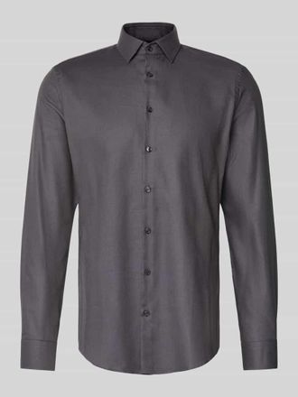 Jake*s Slim Fit Business-Hemd aus reiner Baumwolle in Anthrazit, Gr&ouml;&szlig;e 37/38