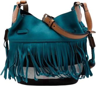 Burberry Pre-owned Belgrove Bucket Bag - Dames - Vintage Tas - Blauw - ONE Size - Leer - Vintage