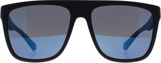 Polaroid Vierkant Heren Mat Zwart Blauw Gepolariseerd PLD 2162/S