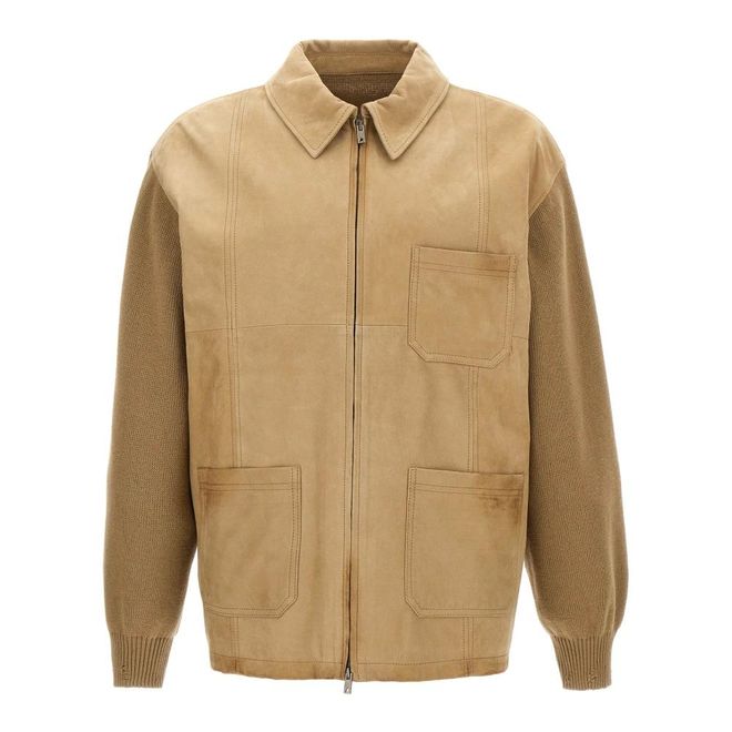 Neil Knit Jacket - male - Golden Goose - Light Jackets - Beige - XL - Jackets