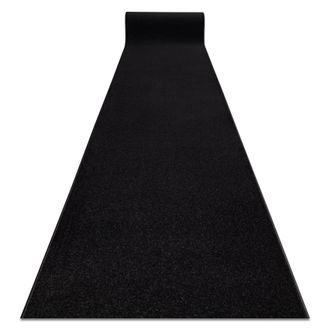 RugsX RugsX Karmel Plain Runner in Black | Size: 140 cm x 380 cm