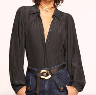 Ramy Brook Azariah Buttron Front Top In Navy