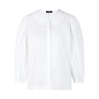Marc Cain Blouse met volumineuze mouwen - Dames - Blouses & Shirts - Wit - Maat: S Katoen