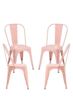 Regalos Miguel Pack 4 Sillas color rosa en acero reforzado