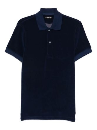 Tom Ford button knitted polo shirt - men - Cotton/Polyamide - 52 - Blue