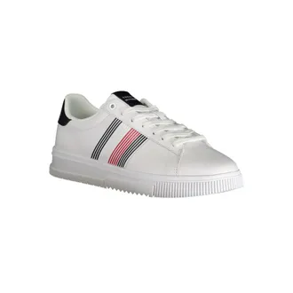 Tommy Hilfiger Striped Leather-Blend Sneaker - White