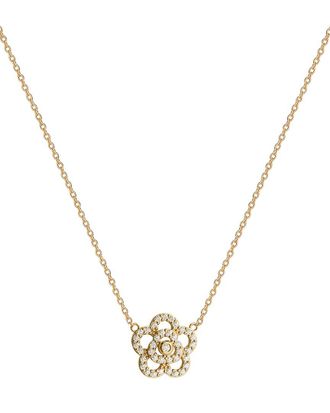 Gabi Rielle 14K Over Silver Cz Rose Necklace