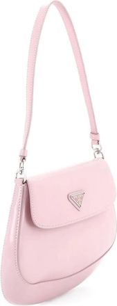 Prada Borsa a spalla Cleo piccola in pelle spazzolata con battente - Rosa